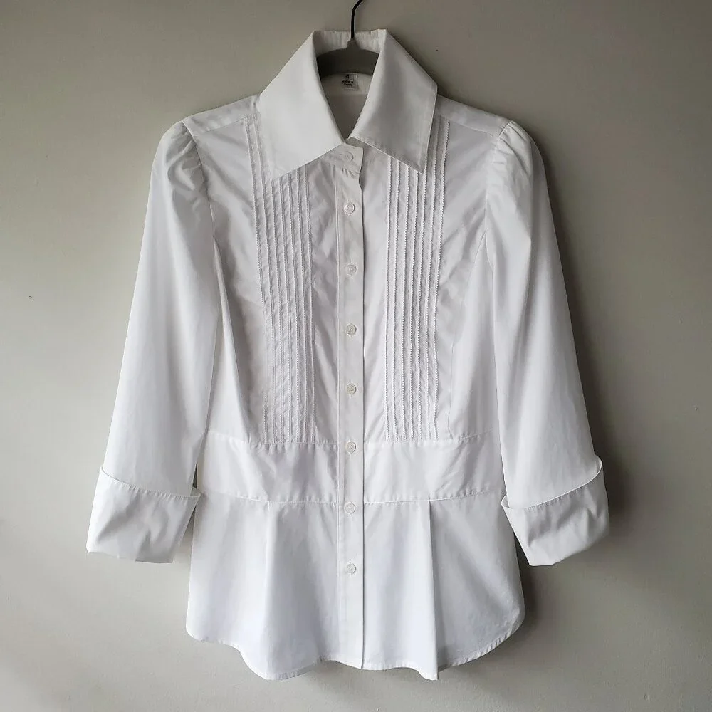 Diane von Furstenberg White Cotton Shirt - Picture 1 of 10